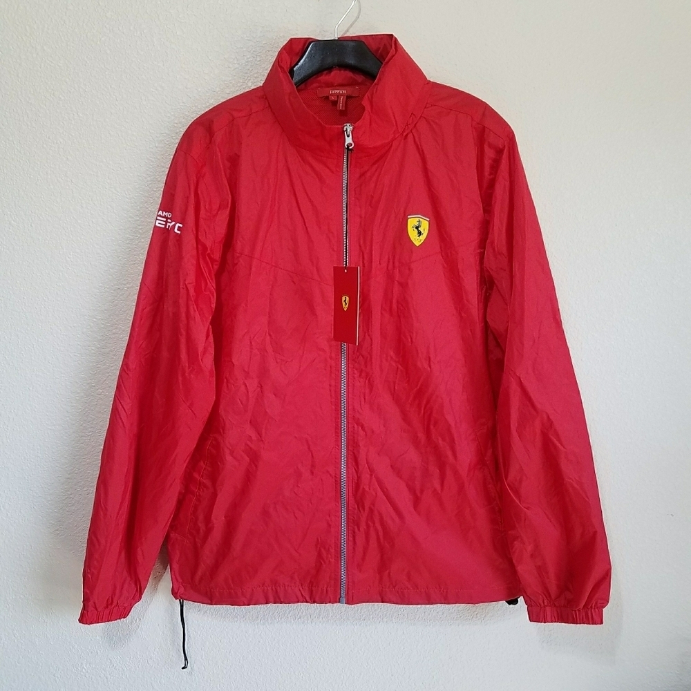 Ferrari Men's Windbreaker Jacket w/Company Logo